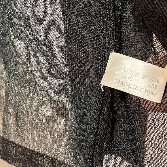 Vintage Whimsygoth Sheer Beaded Sequin Cardigan Black - Picture 9 of 14